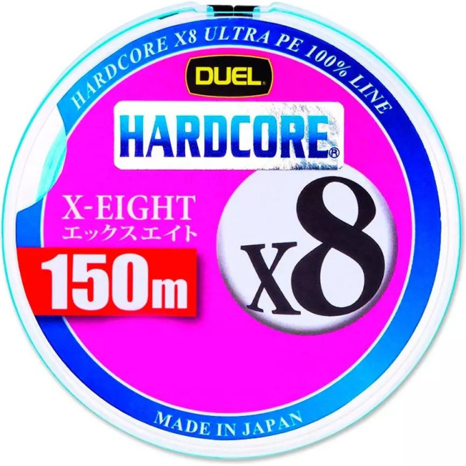 Плетеный шнур YO-ZURI DUEL PE HARDCORE X8 150m MilkyBlue #1,2 (0,191mm) 12,0kg H3297-MB